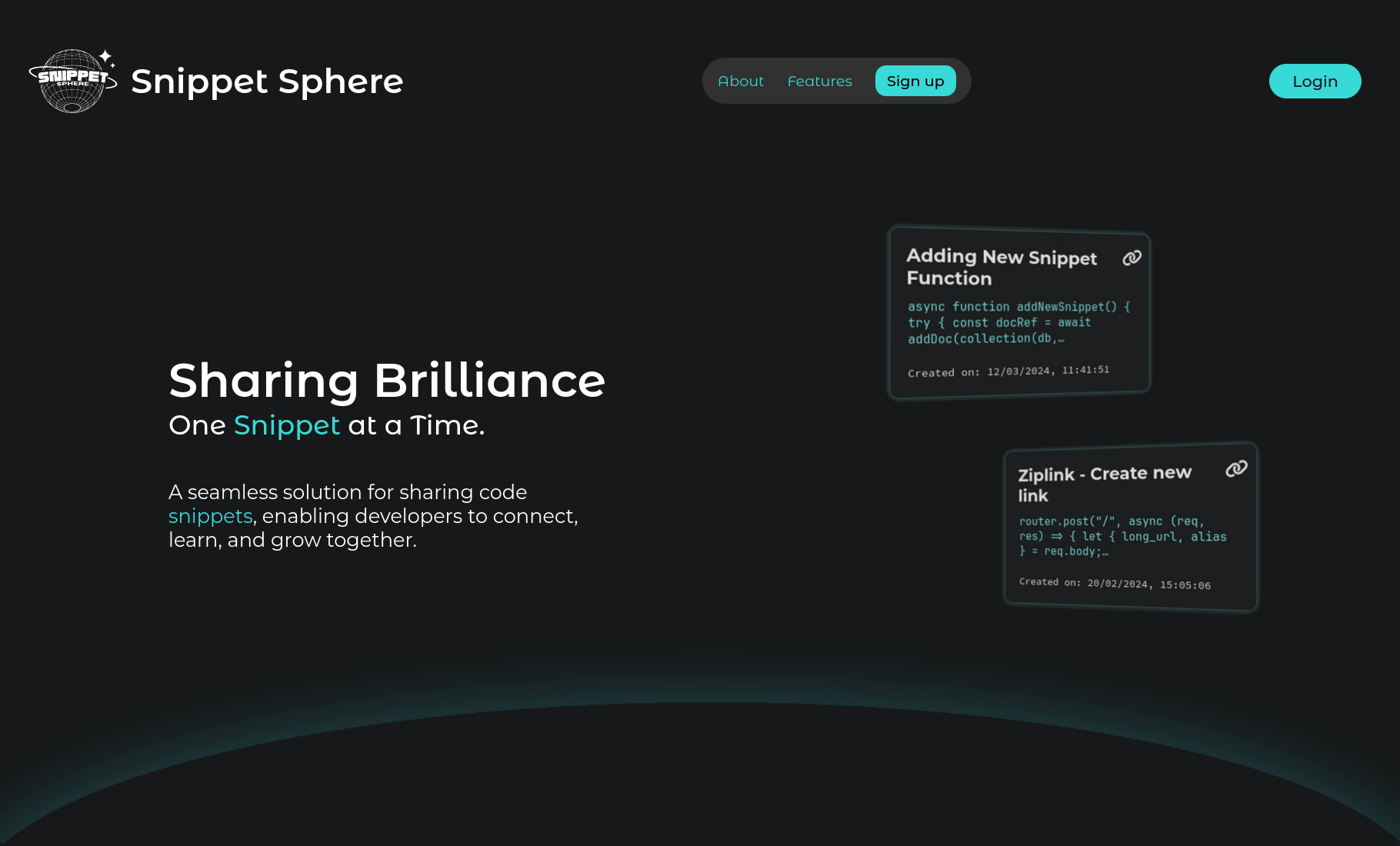 Snippet Sphere - Code Snippet Sharing Web App
